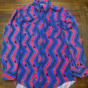 Wrangler Red and Blue Zigzag Men's Shirt